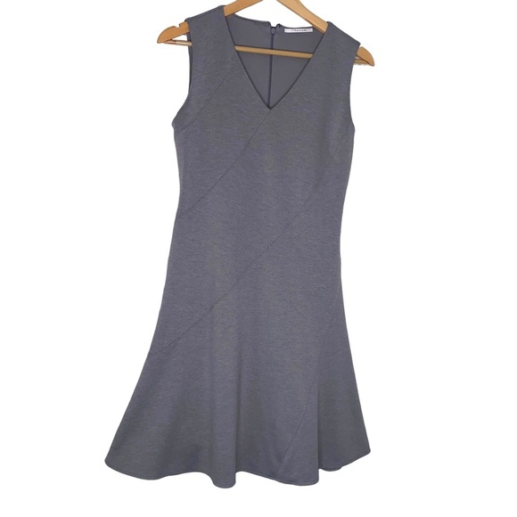 T Tahari Knot Sleeveless Fit And Flare Gray Dress Size 4 - Picture 1 of 6